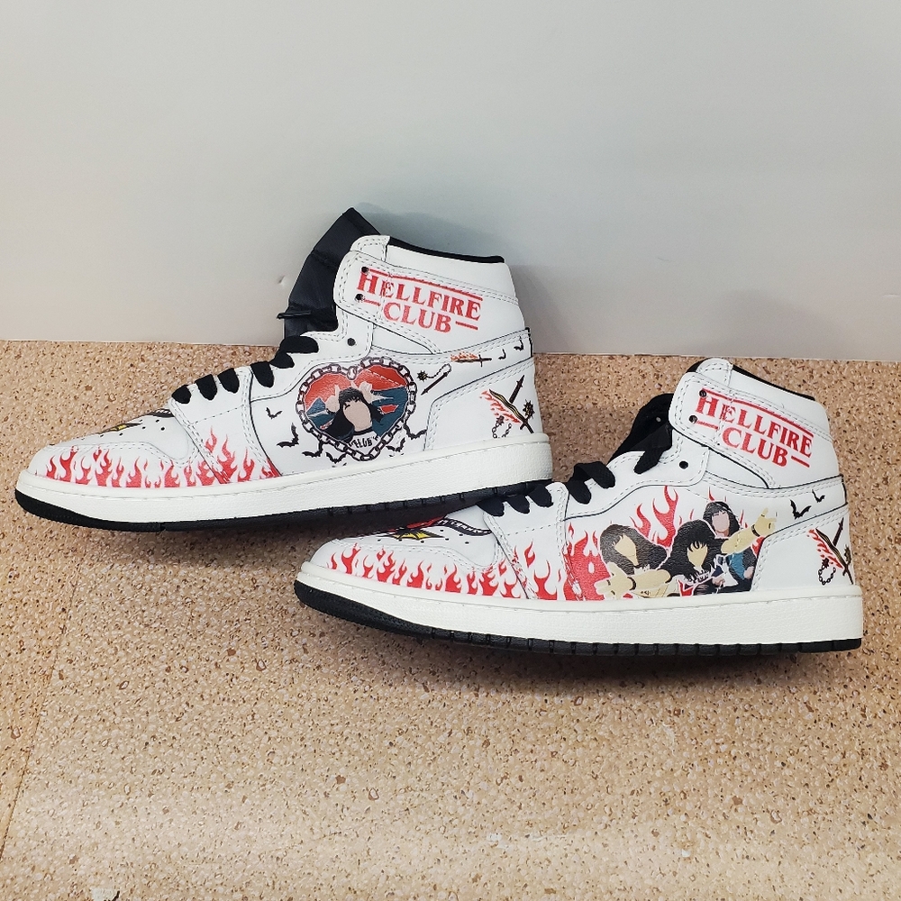 Stranger Things Eddie Munson Hellfire Club NEW custom hightop Womens US8 (EU39)